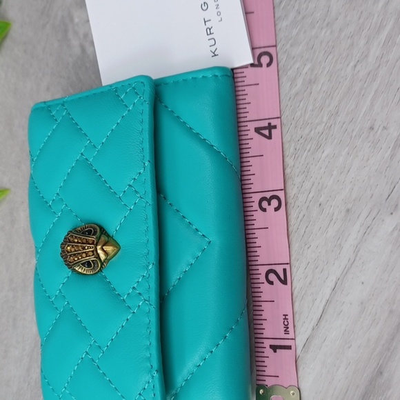 Kurt Geiger Turquoise Flap Multi Card Holder NWT - Picture 7 of 8
